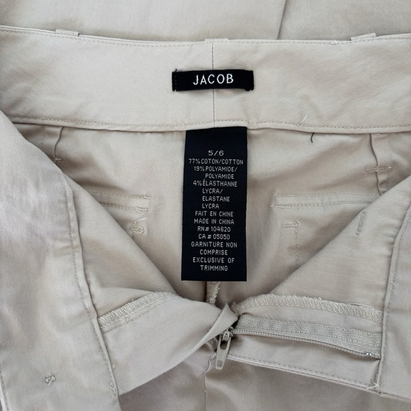 Jacob Women's Size 5/6 Pant Wide Leg Trouser Khaki Business Casual Office Chic - Picture 8 of 12